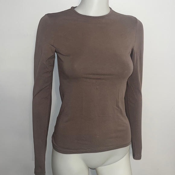 Tan womens long sleeve T-shirt size M - Picture 2 of 7